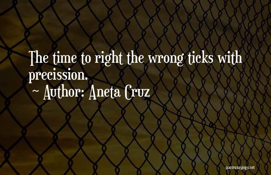 Aneta Cruz Quotes: The Time To Right The Wrong Ticks With Precission.