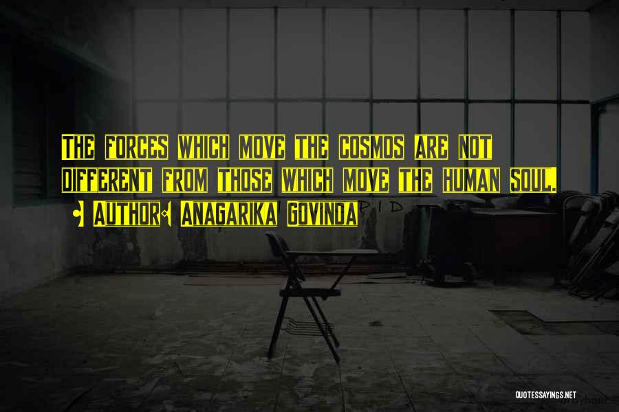 Anagarika Govinda Quotes: The Forces Which Move The Cosmos Are Not Different From Those Which Move The Human Soul.