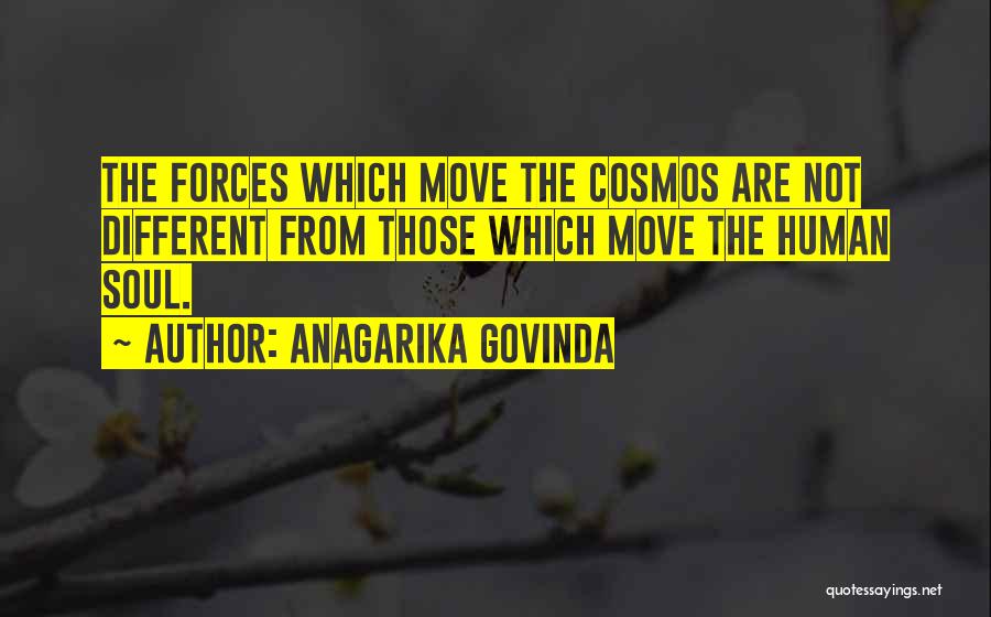 Anagarika Govinda Quotes: The Forces Which Move The Cosmos Are Not Different From Those Which Move The Human Soul.