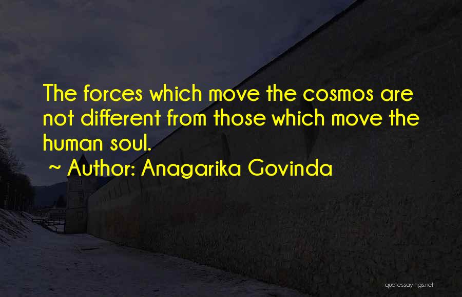 Anagarika Govinda Quotes: The Forces Which Move The Cosmos Are Not Different From Those Which Move The Human Soul.