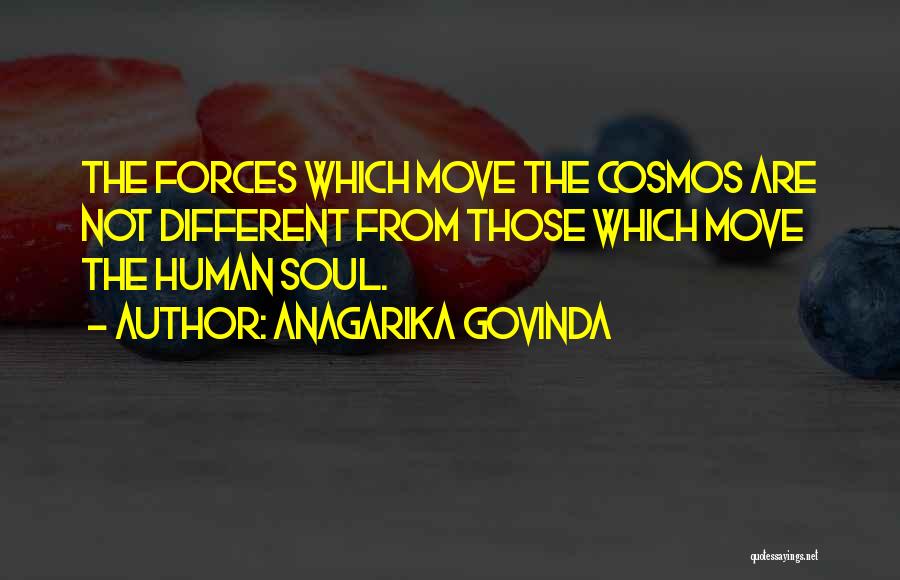 Anagarika Govinda Quotes: The Forces Which Move The Cosmos Are Not Different From Those Which Move The Human Soul.