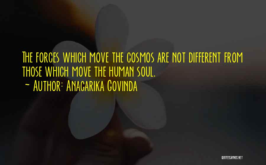 Anagarika Govinda Quotes: The Forces Which Move The Cosmos Are Not Different From Those Which Move The Human Soul.