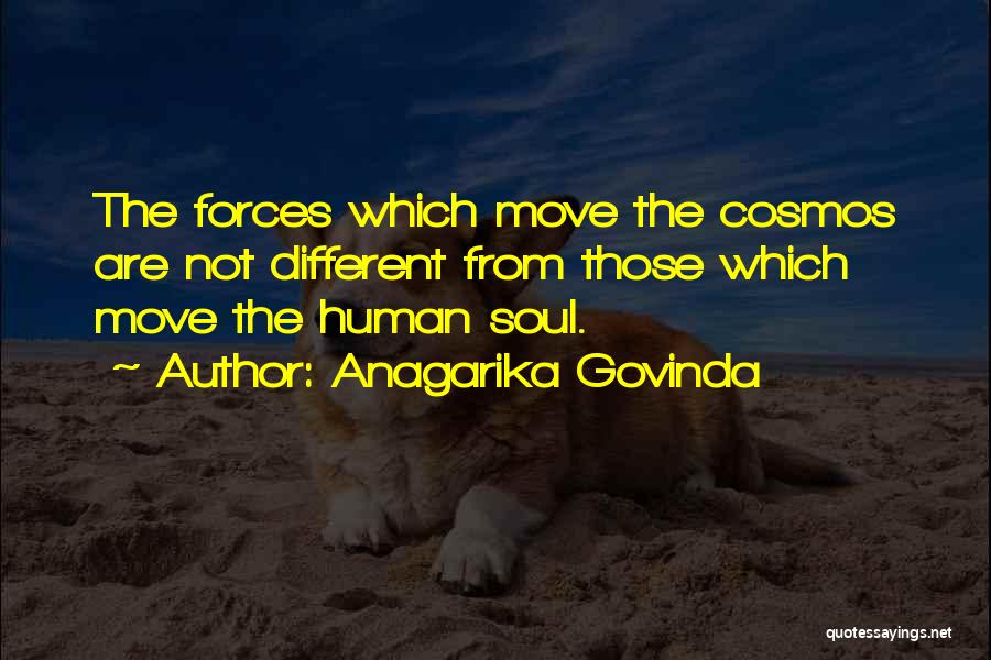 Anagarika Govinda Quotes: The Forces Which Move The Cosmos Are Not Different From Those Which Move The Human Soul.