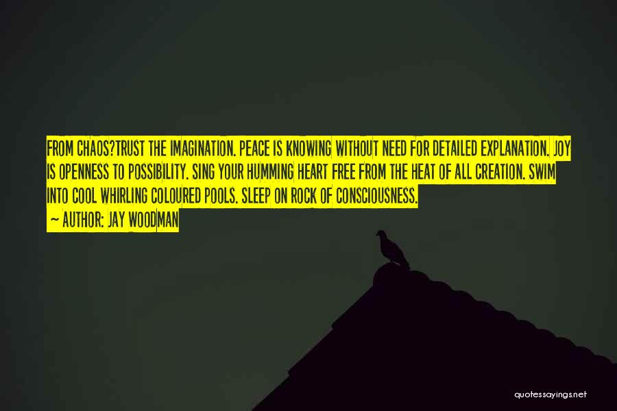 Jay Woodman Quotes: From Chaos?trust The Imagination. Peace Is Knowing Without Need For Detailed Explanation. Joy Is Openness To Possibility. Sing Your Humming