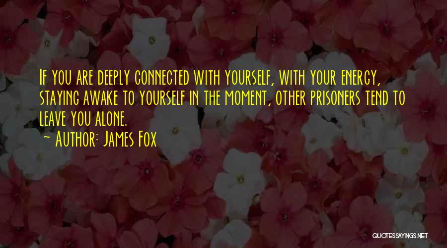 James Fox Quotes: If You Are Deeply Connected With Yourself, With Your Energy, Staying Awake To Yourself In The Moment, Other Prisoners Tend