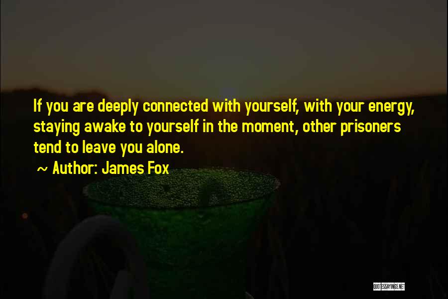 James Fox Quotes: If You Are Deeply Connected With Yourself, With Your Energy, Staying Awake To Yourself In The Moment, Other Prisoners Tend