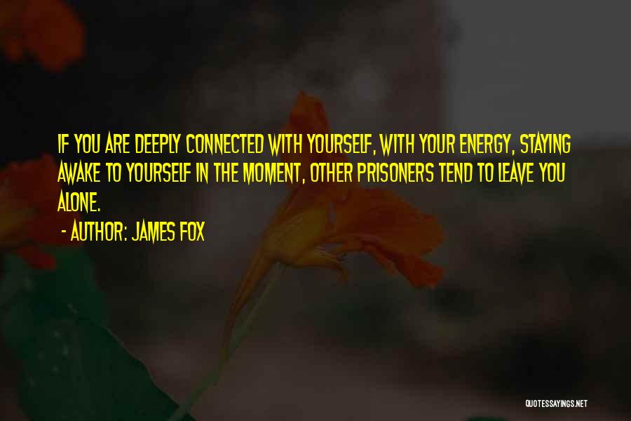 James Fox Quotes: If You Are Deeply Connected With Yourself, With Your Energy, Staying Awake To Yourself In The Moment, Other Prisoners Tend