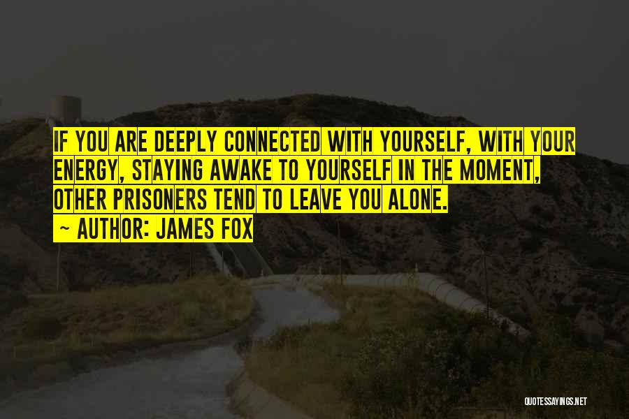 James Fox Quotes: If You Are Deeply Connected With Yourself, With Your Energy, Staying Awake To Yourself In The Moment, Other Prisoners Tend