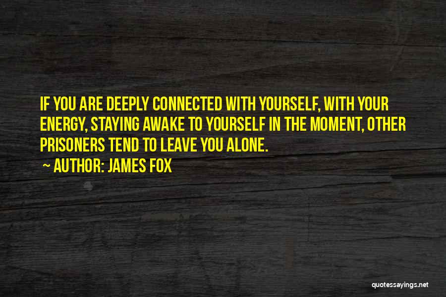 James Fox Quotes: If You Are Deeply Connected With Yourself, With Your Energy, Staying Awake To Yourself In The Moment, Other Prisoners Tend