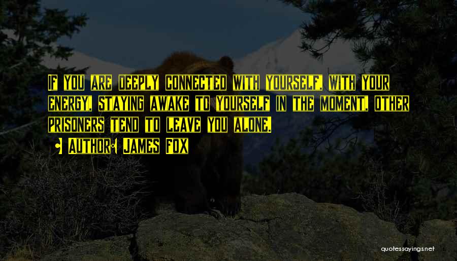 James Fox Quotes: If You Are Deeply Connected With Yourself, With Your Energy, Staying Awake To Yourself In The Moment, Other Prisoners Tend