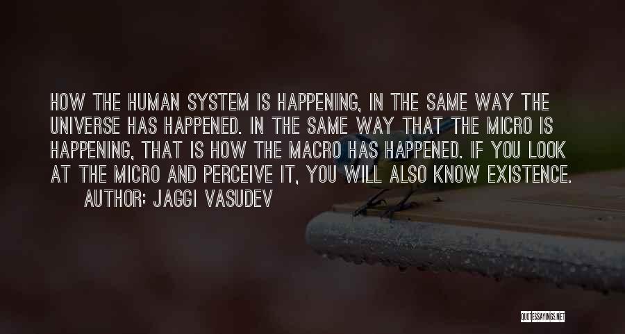 Jaggi Vasudev Quotes: How The Human System Is Happening, In The Same Way The Universe Has Happened. In The Same Way That The