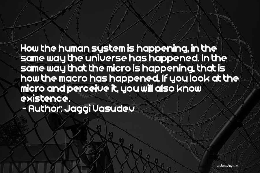 Jaggi Vasudev Quotes: How The Human System Is Happening, In The Same Way The Universe Has Happened. In The Same Way That The