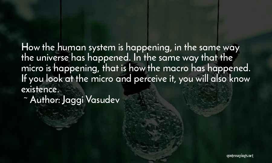 Jaggi Vasudev Quotes: How The Human System Is Happening, In The Same Way The Universe Has Happened. In The Same Way That The