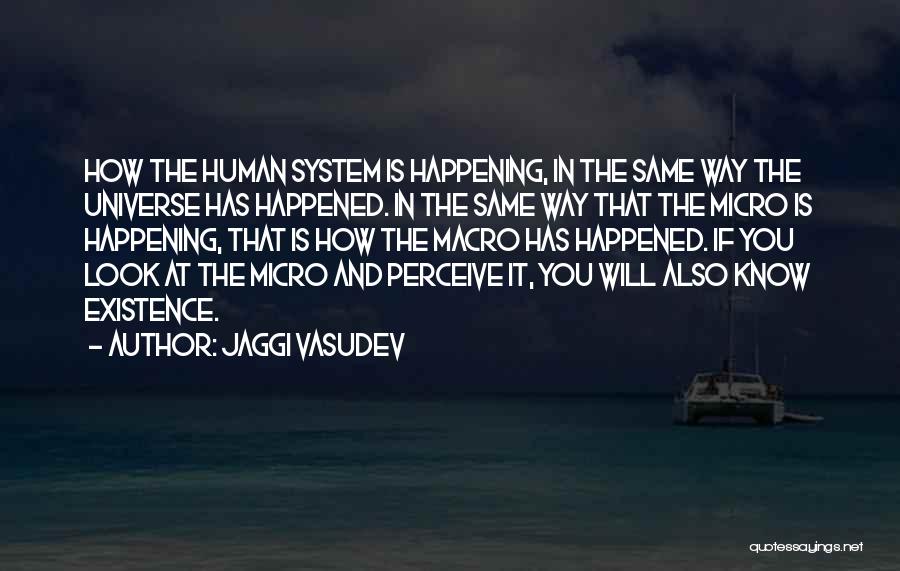 Jaggi Vasudev Quotes: How The Human System Is Happening, In The Same Way The Universe Has Happened. In The Same Way That The