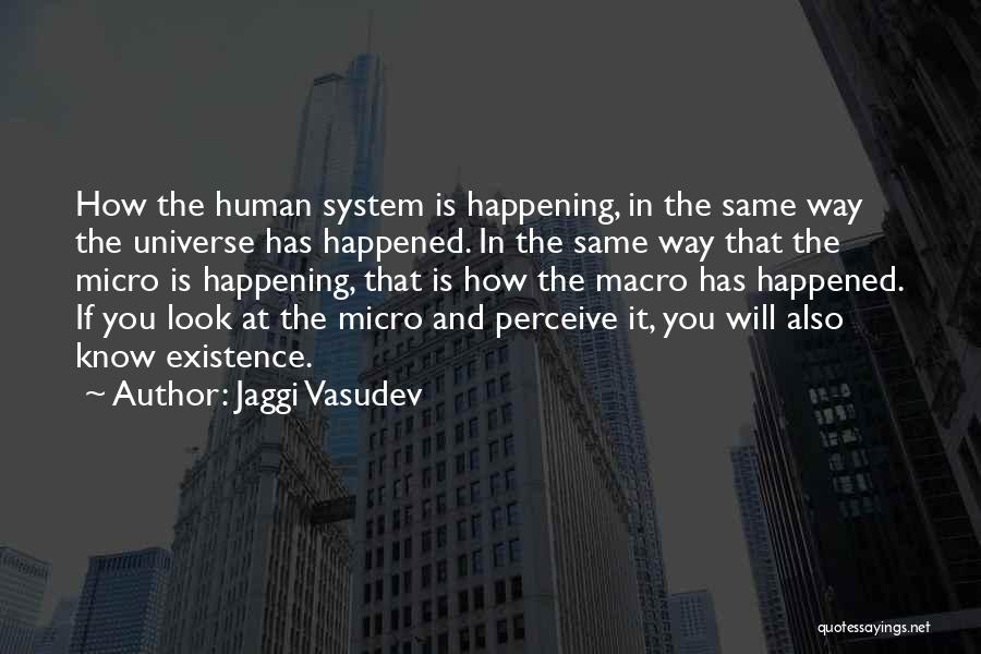 Jaggi Vasudev Quotes: How The Human System Is Happening, In The Same Way The Universe Has Happened. In The Same Way That The