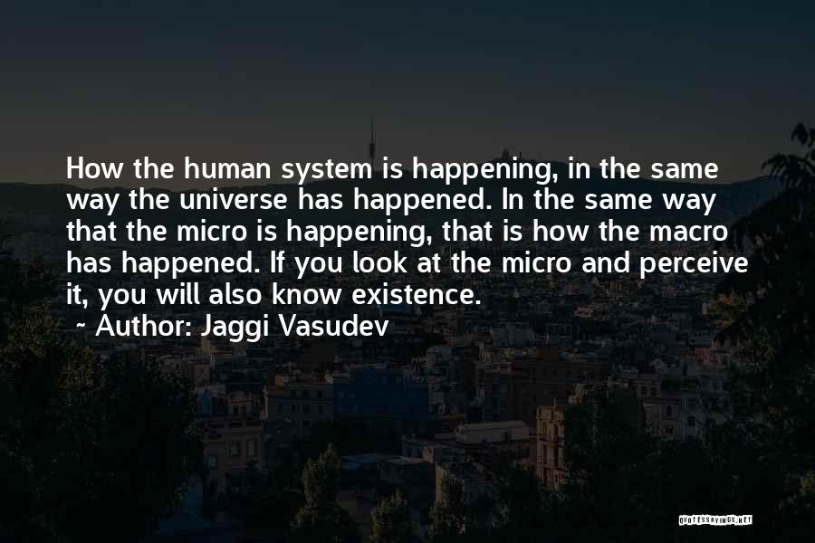 Jaggi Vasudev Quotes: How The Human System Is Happening, In The Same Way The Universe Has Happened. In The Same Way That The