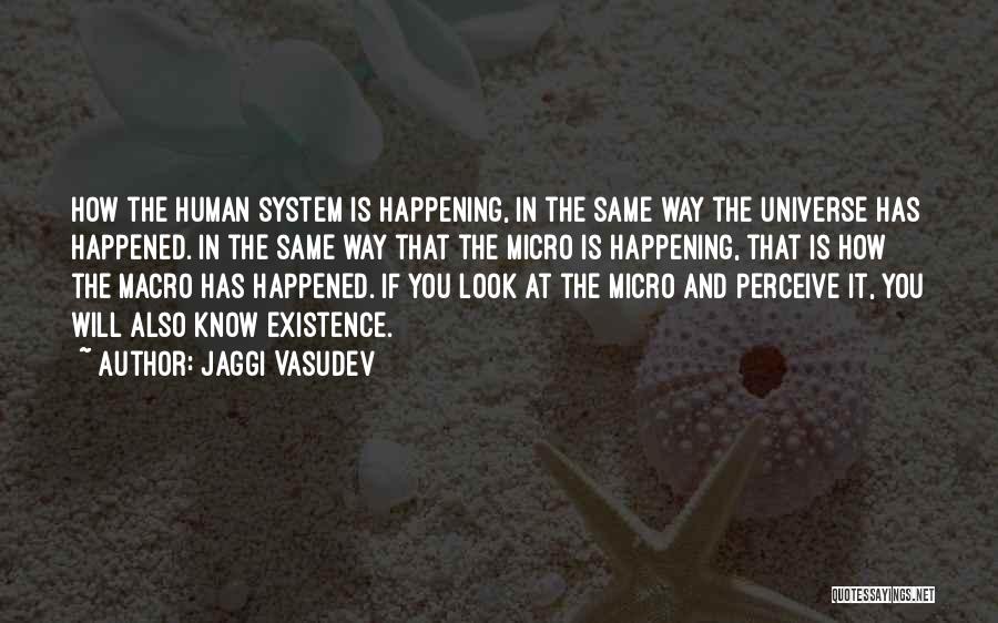 Jaggi Vasudev Quotes: How The Human System Is Happening, In The Same Way The Universe Has Happened. In The Same Way That The