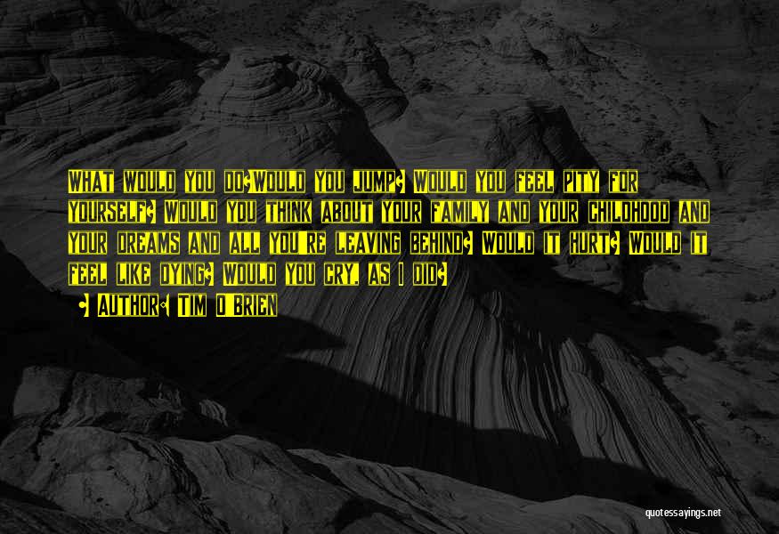 Tim O'Brien Quotes: What Would You Do?would You Jump? Would You Feel Pity For Yourself? Would You Think About Your Family And Your