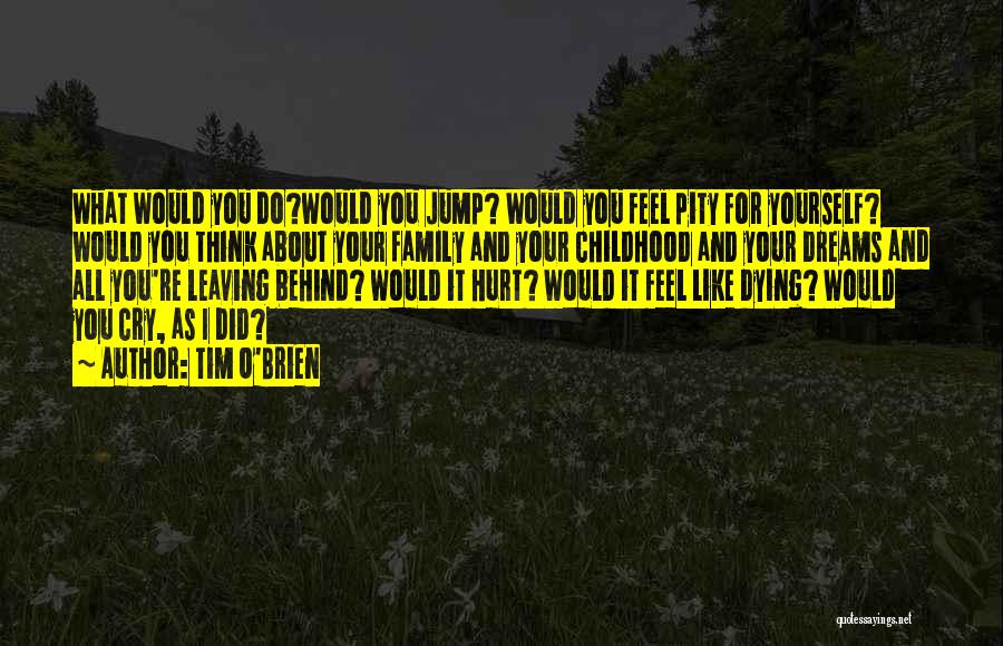 Tim O'Brien Quotes: What Would You Do?would You Jump? Would You Feel Pity For Yourself? Would You Think About Your Family And Your