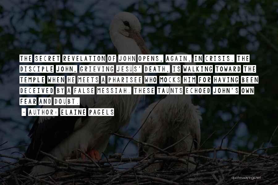 Elaine Pagels Quotes: The Secret Revelation Of John Opens, Again, In Crisis. The Disciple John, Grieving Jesus' Death, Is Walking Toward The Temple
