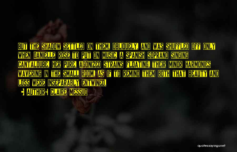 Claire Messud Quotes: But The Shadow Settled On Them, Obliquely, And Was Shuffled Off Only When Danielle Rose To Put On Music, A
