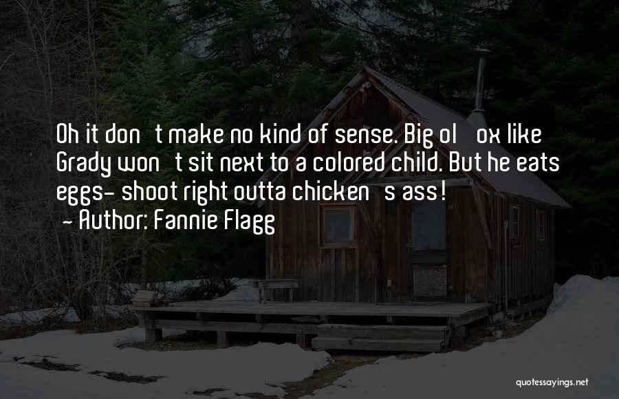 Fannie Flagg Quotes: Oh It Don't Make No Kind Of Sense. Big Ol' Ox Like Grady Won't Sit Next To A Colored Child.