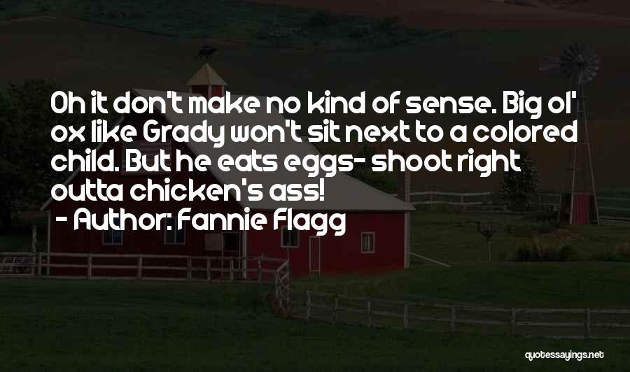 Fannie Flagg Quotes: Oh It Don't Make No Kind Of Sense. Big Ol' Ox Like Grady Won't Sit Next To A Colored Child.