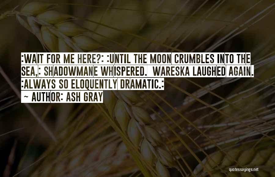 Ash Gray Quotes: :wait For Me Here?: :until The Moon Crumbles Into The Sea,: Shadowmane Whispered. Wareska Laughed Again. :always So Eloquently Dramatic.: