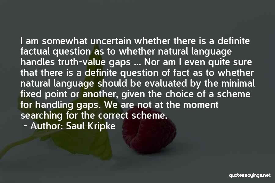 Saul Kripke Quotes: I Am Somewhat Uncertain Whether There Is A Definite Factual Question As To Whether Natural Language Handles Truth-value Gaps ...