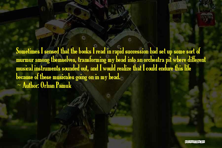 Orhan Pamuk Quotes: Sometimes I Sensed That The Books I Read In Rapid Succession Had Set Up Some Sort Of Murmur Among Themselves,