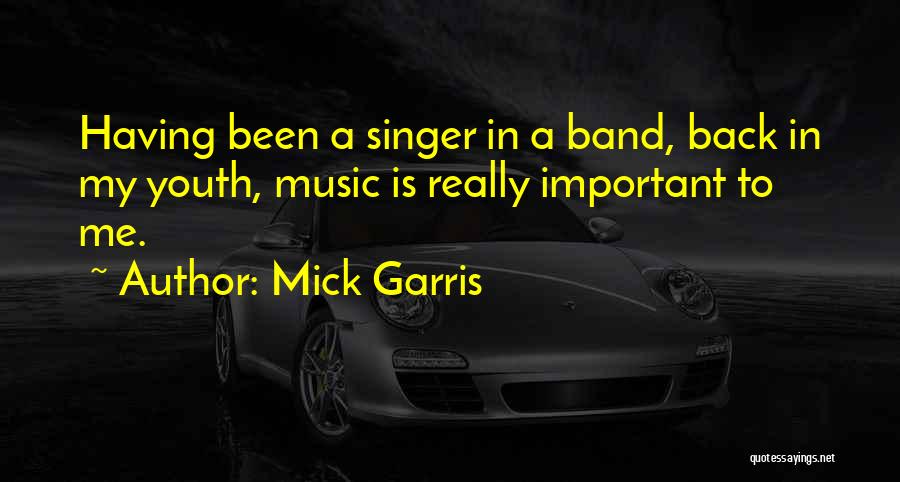 Mick Garris Quotes: Having Been A Singer In A Band, Back In My Youth, Music Is Really Important To Me.