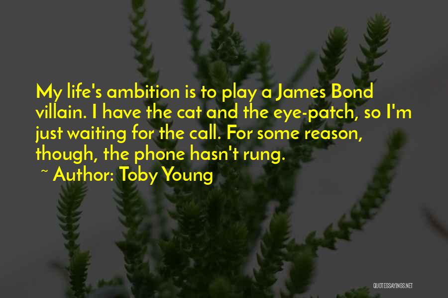 Toby Young Quotes: My Life's Ambition Is To Play A James Bond Villain. I Have The Cat And The Eye-patch, So I'm Just