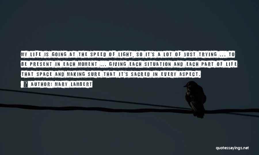 Mary Lambert Quotes: My Life Is Going At The Speed Of Light, So It's A Lot Of Just Trying ... To Be Present