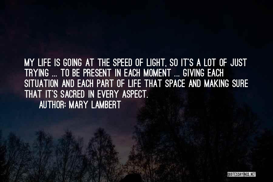 Mary Lambert Quotes: My Life Is Going At The Speed Of Light, So It's A Lot Of Just Trying ... To Be Present