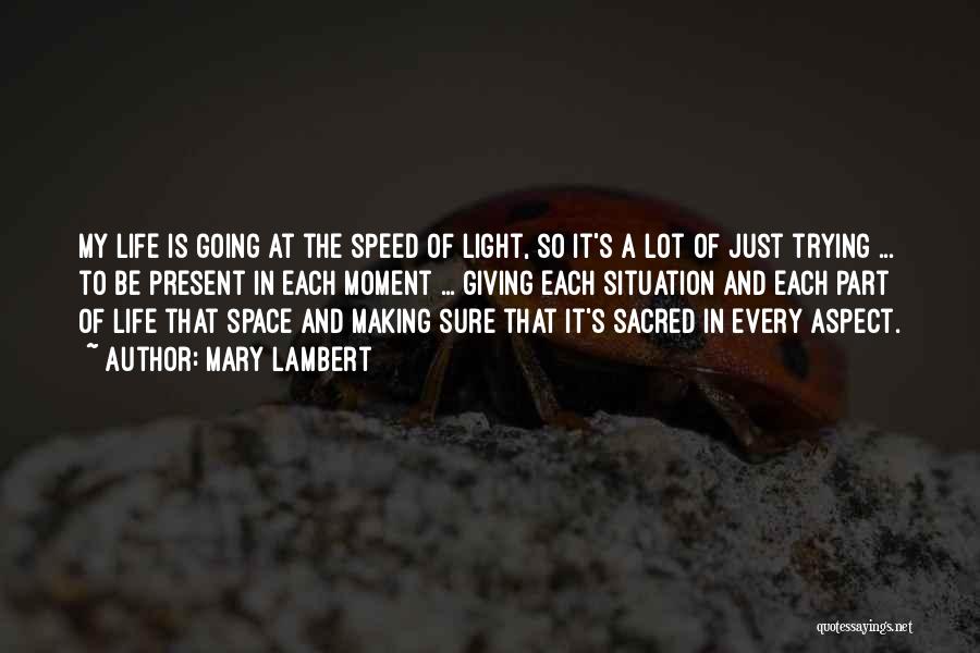 Mary Lambert Quotes: My Life Is Going At The Speed Of Light, So It's A Lot Of Just Trying ... To Be Present