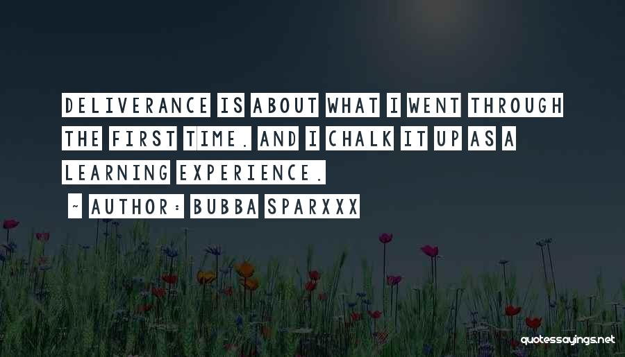 Bubba Sparxxx Quotes: Deliverance Is About What I Went Through The First Time. And I Chalk It Up As A Learning Experience.