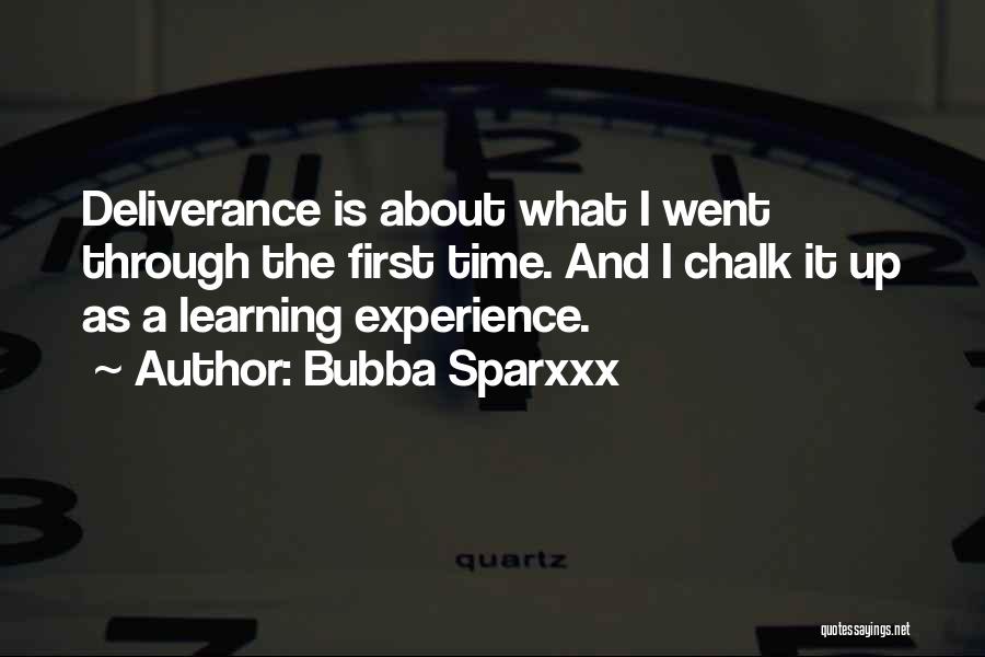 Bubba Sparxxx Quotes: Deliverance Is About What I Went Through The First Time. And I Chalk It Up As A Learning Experience.