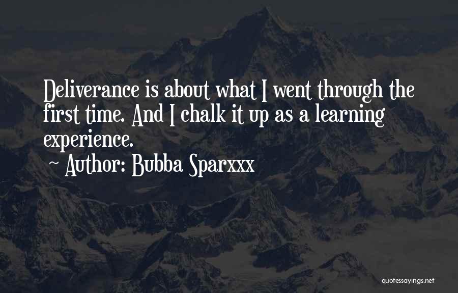 Bubba Sparxxx Quotes: Deliverance Is About What I Went Through The First Time. And I Chalk It Up As A Learning Experience.