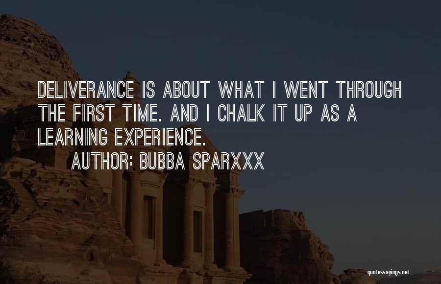 Bubba Sparxxx Quotes: Deliverance Is About What I Went Through The First Time. And I Chalk It Up As A Learning Experience.