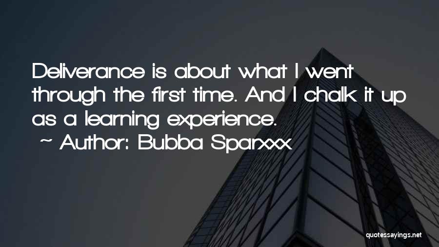 Bubba Sparxxx Quotes: Deliverance Is About What I Went Through The First Time. And I Chalk It Up As A Learning Experience.