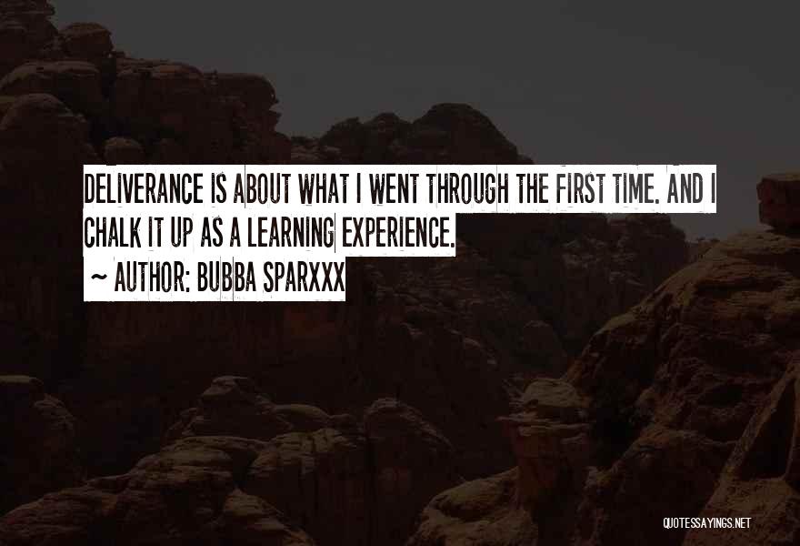 Bubba Sparxxx Quotes: Deliverance Is About What I Went Through The First Time. And I Chalk It Up As A Learning Experience.