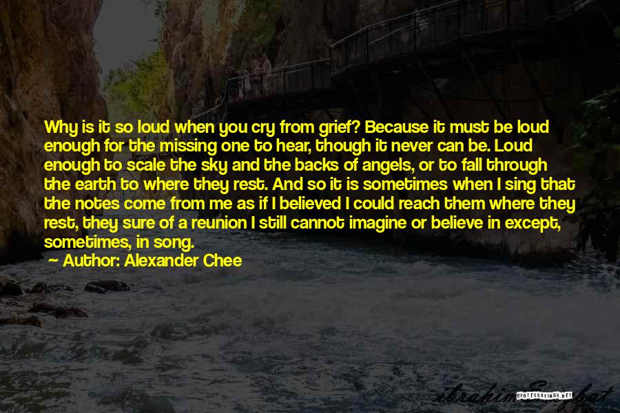 Alexander Chee Quotes: Why Is It So Loud When You Cry From Grief? Because It Must Be Loud Enough For The Missing One