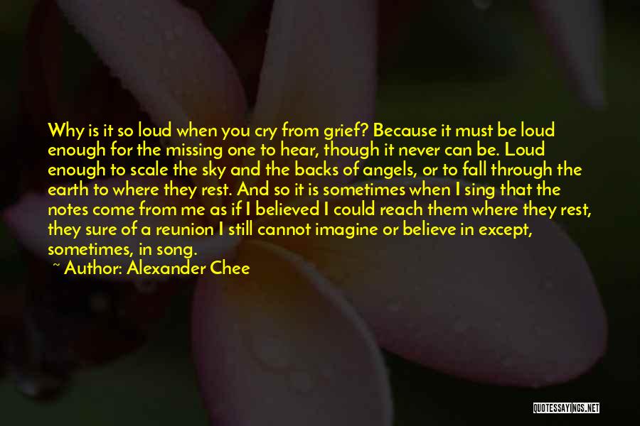 Alexander Chee Quotes: Why Is It So Loud When You Cry From Grief? Because It Must Be Loud Enough For The Missing One