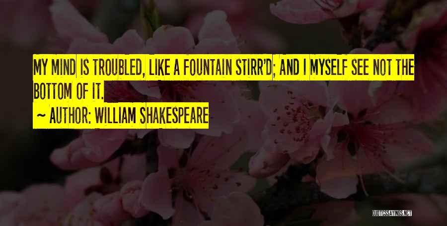 William Shakespeare Quotes: My Mind Is Troubled, Like A Fountain Stirr'd; And I Myself See Not The Bottom Of It.