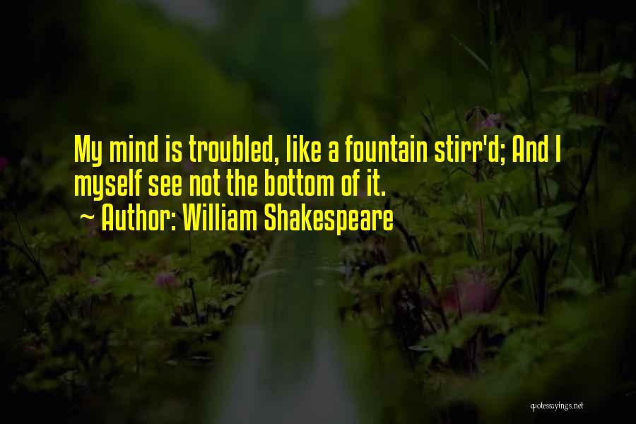 William Shakespeare Quotes: My Mind Is Troubled, Like A Fountain Stirr'd; And I Myself See Not The Bottom Of It.