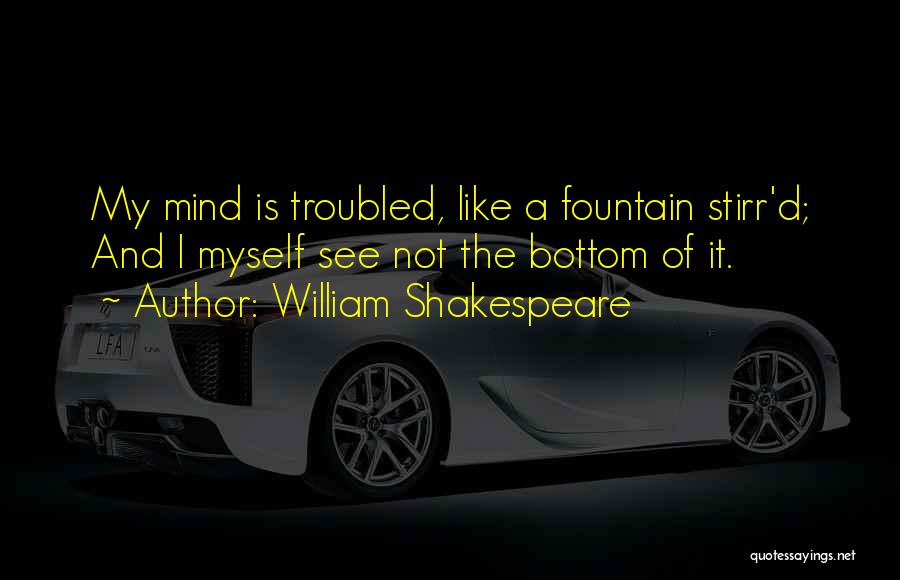 William Shakespeare Quotes: My Mind Is Troubled, Like A Fountain Stirr'd; And I Myself See Not The Bottom Of It.