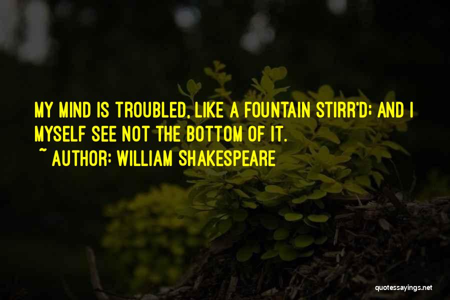 William Shakespeare Quotes: My Mind Is Troubled, Like A Fountain Stirr'd; And I Myself See Not The Bottom Of It.
