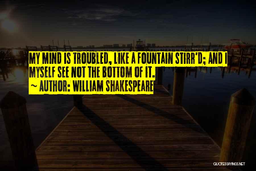 William Shakespeare Quotes: My Mind Is Troubled, Like A Fountain Stirr'd; And I Myself See Not The Bottom Of It.