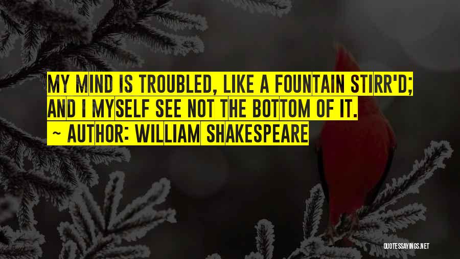 William Shakespeare Quotes: My Mind Is Troubled, Like A Fountain Stirr'd; And I Myself See Not The Bottom Of It.