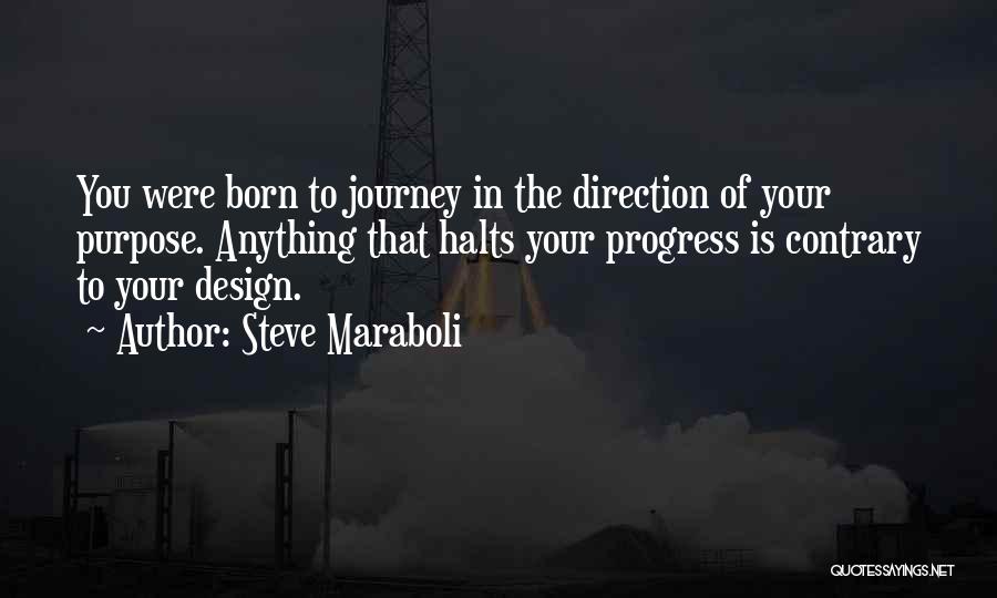 Steve Maraboli Quotes: You Were Born To Journey In The Direction Of Your Purpose. Anything That Halts Your Progress Is Contrary To Your